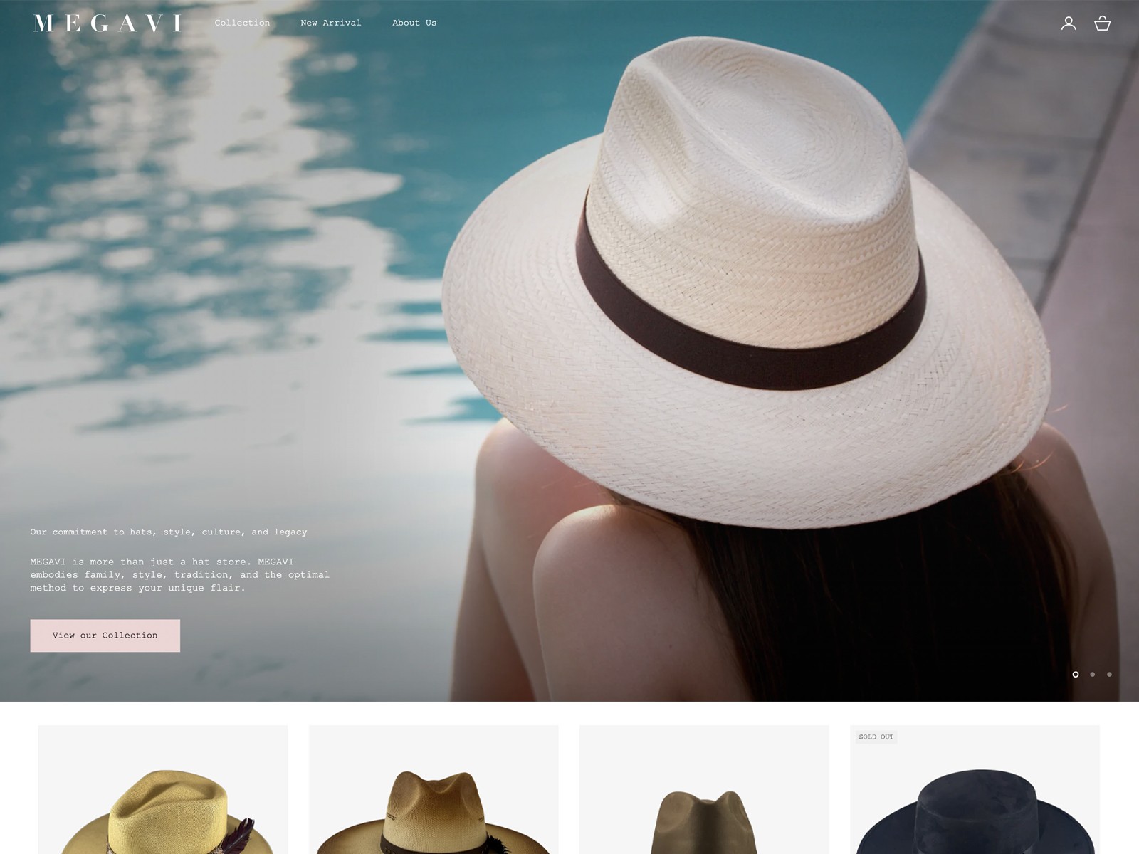 The MEGAVI brand specializes in selling handmade women's hats and accessories online, with a deep connection to Guanajuato, Mexico.